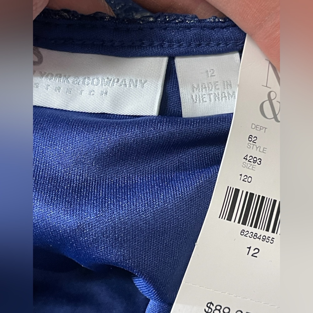 NWT Newβ York & Company dress size 12 stunning royal blue metallic sheath dress - Picture 13 of 13